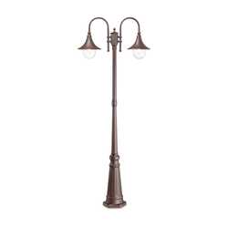 Venkovní sloupkové svítidlo Ideal Lux Cima PT2 Coffee 246840 E27 2x60W IP43 hnědé