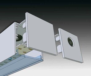SEC Koncové čelíčko pro WEGA-MODULE2-AA LED bez boční přechodky RAL9003 signální bílá 320-B-000-14-09-SP