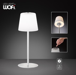 VÝPRODEJ VZORKU WOFI Nabíjecí stolní lampa Genk 1xLED 2W 3000K 230lm bílá USB