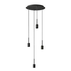 LEDVANCE závěsné svítidlo Decor Pendant Needle Plate 4xE27 220-240 V tmavě šedé
