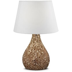 Sessak Designová stolní lampa Eva - pr. 250 x 370 mm, 40 W, bílá, bronz SE EVAPRU