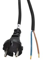 Solight flexo šňůra, 2x 1,5mm2, gumová, černá, 2,5m PF32