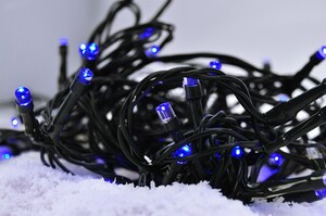 Solight LED vánoční řetěz, 3m, 20xLED, 3x AA, modré světlo, zelený kabel 1V50-B 4