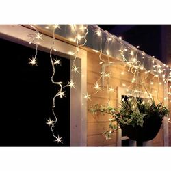 Solight LED vánoční závěs, rampouchy, 120 LED, 3m x 0,7m, přívod 6m, venkovní, teplé bílé světlo, paměť, časovač 1V40-WW