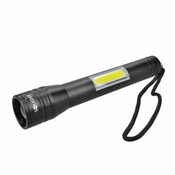 Solight LED kovová svítlna 3W + COB, 150 + 120lm, 2x AA, černá WL116