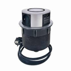 Solight výsuvný blok zásuvek, 3 zásuvky, USB A+C, 10W bezdrátová nabíječka, 1,5m, 3 x 1mm2 PP120USBW