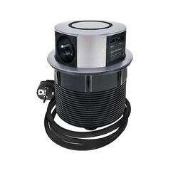 Solight 3z + USB A+C + Wireless 10W výsuvný blok zásuvek, kruhový tvar, prodlužovací přívod 2m, 3 x 1,5mm2 PP120USBCW