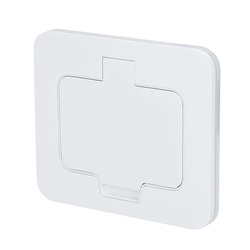 Solight vestavná podlahová zásuvka, IP55, matná bílá, obdélníkové víčko 5B322W
