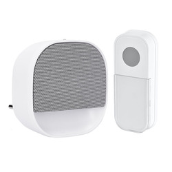 Solight bezdrátový zvonek s nočním světélkem, do zásuvky, 180m, bílý, learning code 1L81