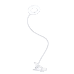 Solight LED stmívatelná stolní lampička s klipem bílá, 300lm, nastavitelná teplota světla, USB WO66-W