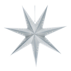 Solight LED vánoční hvězda stříbrná, závěsná, časovač, 60cm, 20x LED, 2x AA 1V294