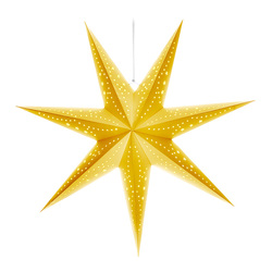 Solight LED vánoční hvězda zlatá, závěsná, časovač, 60cm, 20x LED, 2x AA 1V295