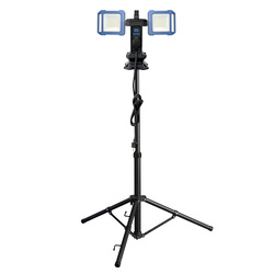 Solight duální teleskopický přenosný LED reflektor se zásuvkou, 2x30W, 5400lm, 4000K, 62-152cm, IP54 WM-60W-FVP