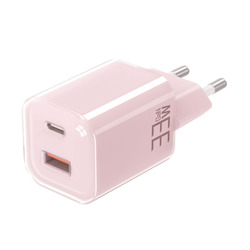 Solight 33W GaN fast charge USB-A + USB-C adaptér, růžový DC75P