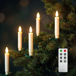 Solight sada LED svíček na vánoční stromek, 10x svíčka, dálkové ovládání, časovač, 1xAAA 1V312