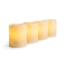 Solight sada 4ks vánočních svíček, 4,5x6cm, přírodní vosk, 1xCR2032 1V313