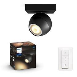 Hue White Ambiance Bodové svítidlo Philips Buckram BT 50471/30/P6 LED GU10 1x5W 350lm 2200-6500K 230V, černé s dálkovým ovladačem a Bluetooth