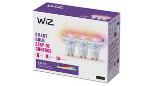 WiZ SET 3x LED skleněná žárovka GU10 4,7W 400lm 2200-6500K RGB IP20, stmívatelná