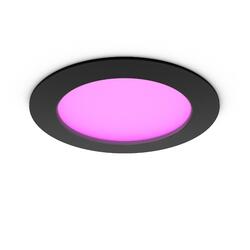 Philips Hue WCA Slim L zápustné svítidlo LED 12W 930lm 2200-6500K RGB CRI80 17cm kulaté IP44, černé