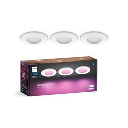 Philips Hue WCA Slim zápustné svítidlo 3x LED 8,3W 750lm 2200-6500K RGB CRI80 9cm kulaté IP44, bílé