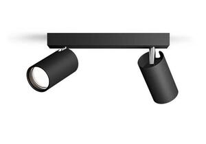 Philips Idris bodové koupelnové svítidlo 2x GU10 5W bez zdroje 24cm IP44, černé