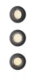Philips Peridot Rec Kit Rd zapuštěné svítidlo kulaté 7W, AC 220-240, IP20, (3 ks), černá