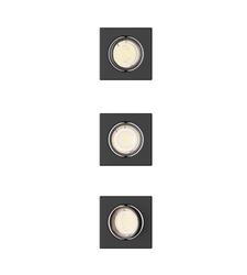 Philips Peridot Rec Kit Sq zapuštěné svítidlo hranaté 7W, AC 220-240, IP20, (3 ks), černá