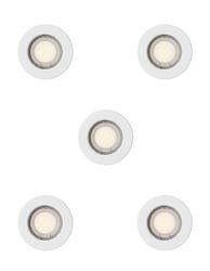 Philips Peridot Rec Kit Rd zapuštěné svítidlo kulaté 7W, AC 220-240, IP20, (5 ks), bílá