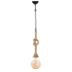 ACA Lighting závěsné svítidlo 1XE27 černý kov+SINGLE BRAIDED lano+řetěz H100CM 50BRCN