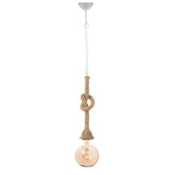 ACA Lighting závěsné svítidlo 1XE27 kov bílá+ SINGLE BRAIDED lano+řetěz H100CM 50WRCN