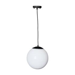 ACA Lighting venkovní závěsné svítidlo D250 PMM opálová bílá černý kabel a rozeta AC.18250KOPB