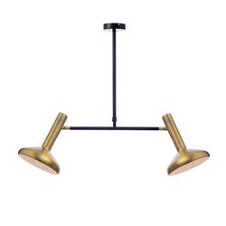 ACA Lighting závěsné svítidlo 2XE27 černá+ mosaz 69X20XH92CM SHERLOCK AR4182P69BB