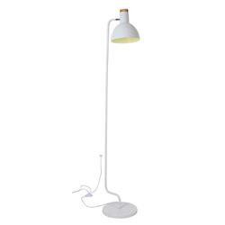 ACA Lighting stojací lampa LIGHTING 1XE27 bílá kov+dřevo 30X28XH157CM BLASE EF36F1157WW