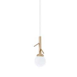 ACA Lighting závěsné svítidlo 1XE14 FLORESTA dřevo D15XH200CM EF93571P