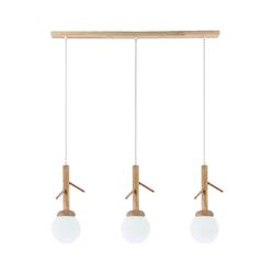 ACA Lighting závěsné svítidlo 3XE14 FLORESTA dřevo 80X15XH180CM EF93573P