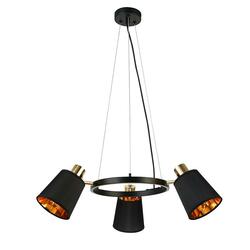 ACA Lighting závěsné svítidlo 3XE14 černý kov + stínítko D63XH100CM NORMA EG213P63BK