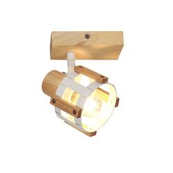 ACA Lighting nástěnné svítidlo 1XE14 dřevo + bílý kov 12X14X12CM TALOS GN46S1WW
