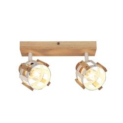 ACA Lighting nástěnné/stropní svítidlo 2XE14 dřevo + bílý kov 9X32X14CM TALOS GN46S2WW