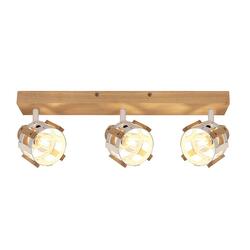 ACA Lighting nástěnné/stropní svítidlo 3XE14 dřevo + bílý kov 9X52X14CM TALOS GN46S3WW