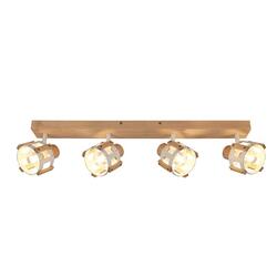 ACA Lighting nástěnné/stropní svítidlo 4XE14 dřevo + bílý kov 9X72X14CM TALOS GN46S4WW