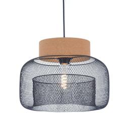 ACA Lighting závěsné svítidlo 1XE27 korek + černý kov D34XH120CM MARACU GN51P134CB