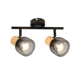 ACA Lighting nástěnné/stropní svítidlo 2XE14 korek + černý kov 9X27X16CM MARACU GN51S2CB