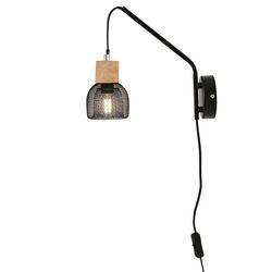 ACA Lighting nástěnné svítidlo 1XE14 korek + černý kov 9X24X24CM MARACU GN51W1CB