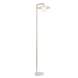 ACA Lighting stojací lampa 1xG9 bílá / zlatá s akrylovým stínítkem HM235F1