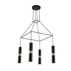 ACA Lighting závěsné svítidlo 4XGU10 černý kov 56X56XH150CM DA VINCI HM854P56BK