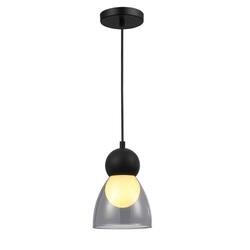 ACA Lighting závěsné svítidlo JULIETTE černá a sklo IP20 1xE27 LT1520PBK