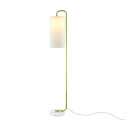 ACA Lighting stojací lampa 1XE27 OSAKA zlatá + bílá mramor, kov IP20 26,5X23XH160CM ML121811F