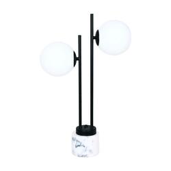 ACA Lighting stolní lampa 2XE14 QUADRO černá + bílá mramor IP20 36X14XH61CM ML127022TBK