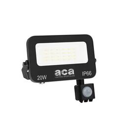 ACA Lighting LED SMD černý reflektor s pohybovým čidlem 20W 3CCT 2000lm 185-260V Ra80 IP66 N20CCTS