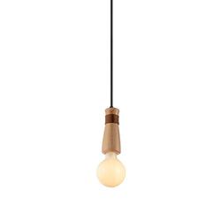 ACA Lighting závěsné svítidlo 1XE27 dřevo + kůže D6XH120CM MEMPHIS OD7811P6